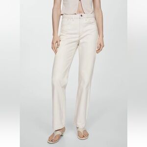 Mango Matilda Straight Leg White Jeans